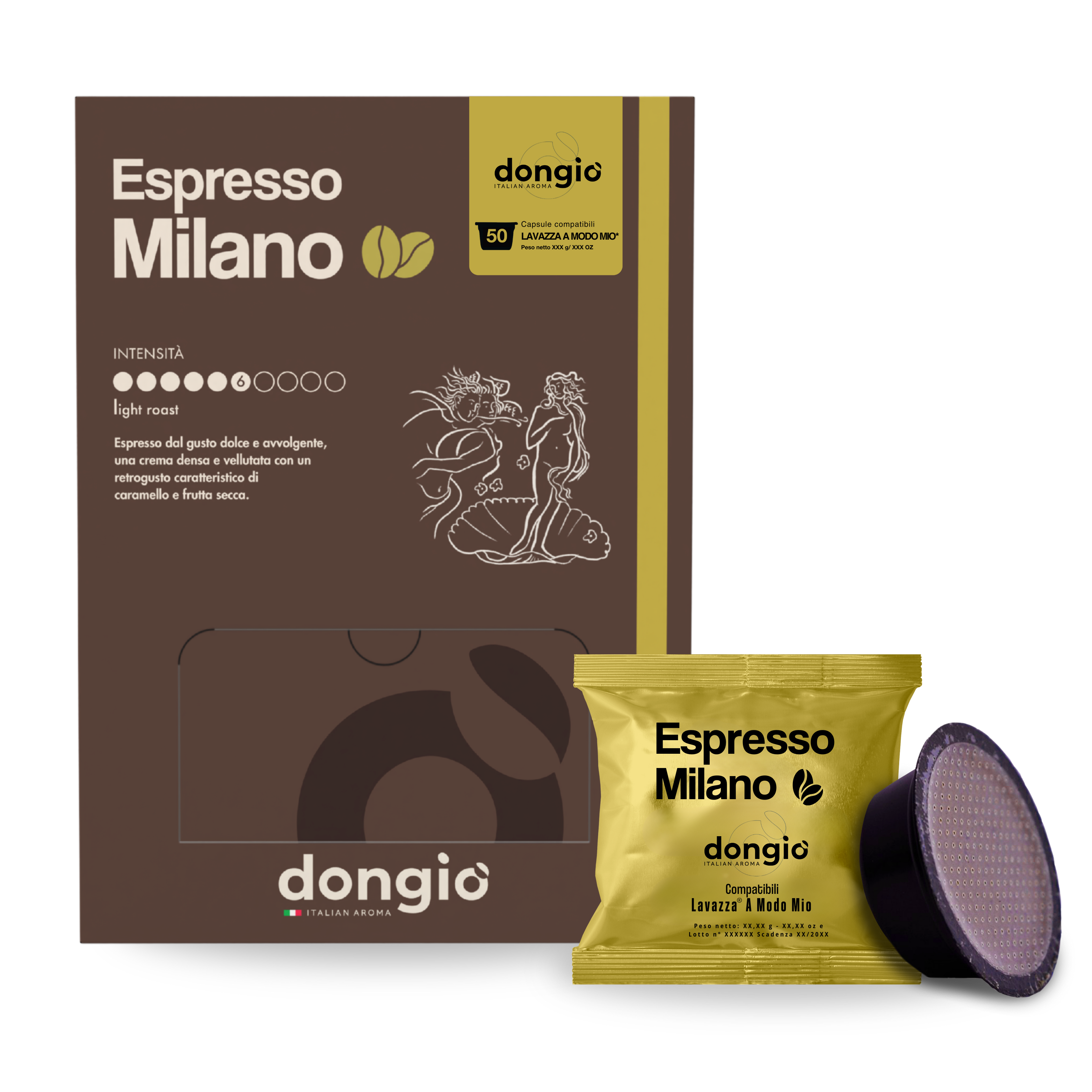 Espresso Milano -- 50 Capsule compatibili Lavazza "A Modo Mio"